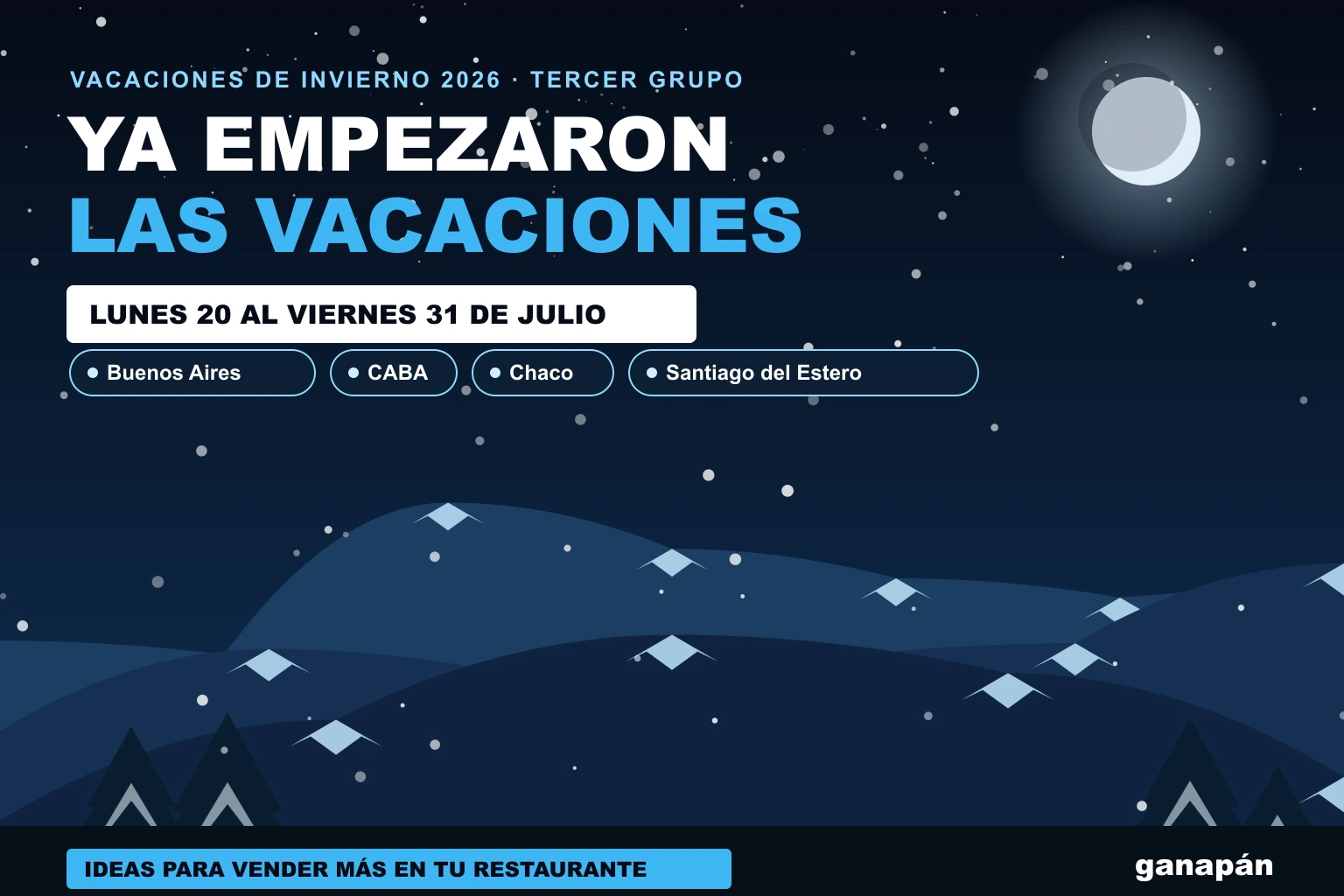 Vacaciones de invierno tercer grupo para restaurantes